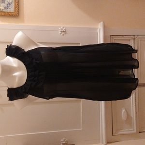 Tramp sleeveless sheer black top Sz M